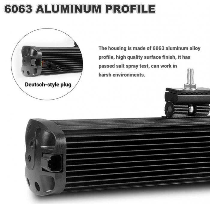 Proiector Ledbar Offroad 240W 6D 12V-24V, 25920 Lumeni, 132.2 cm [4]