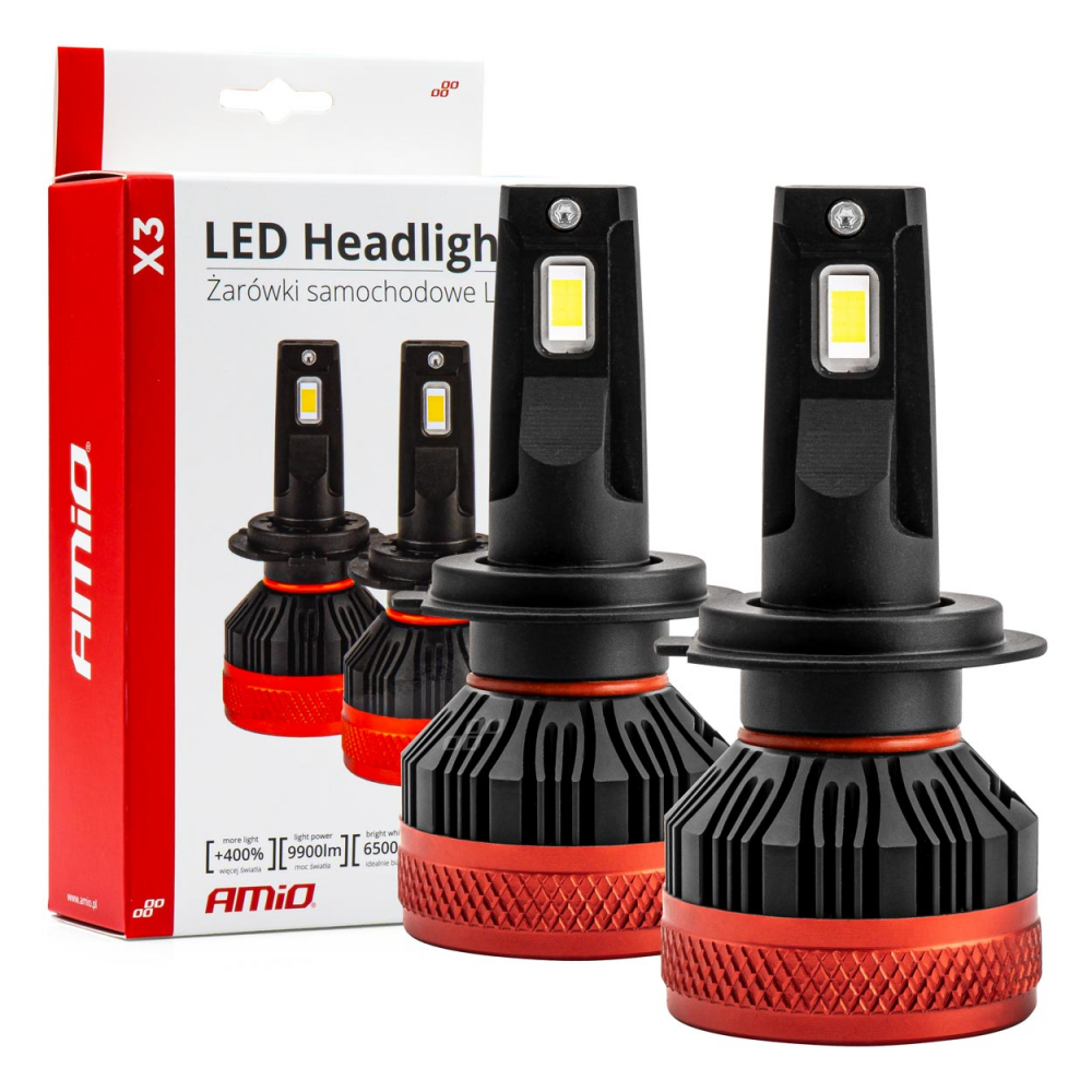 Set 2 becuri LED seria X3 , tip bec H7 6500K 90W [5]