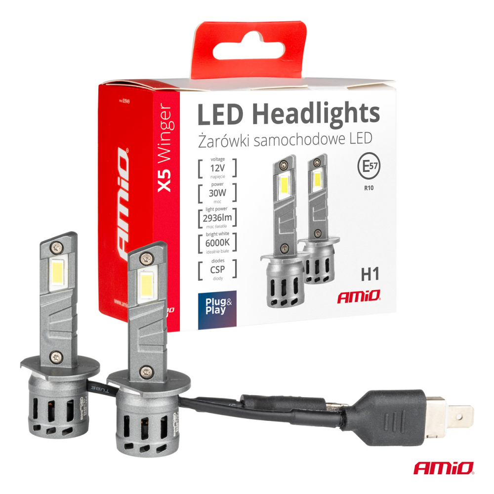 Set 2 becuri LED seria X5, tip bec H1 6500K 30W [4]