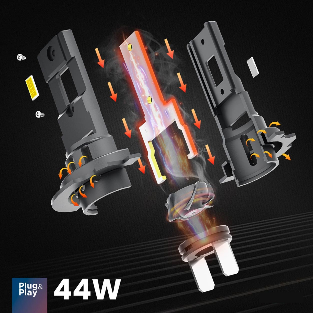 Set 2 becuri LED seria X, H7 6500k 44W [6]