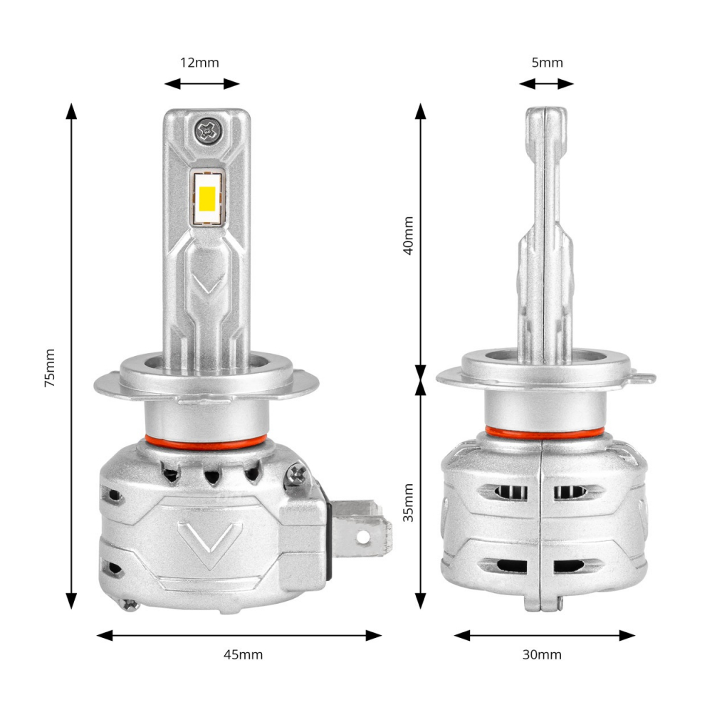 Set 2 becuri LED seria X2 , tip bec H7 6500K 72W [2]