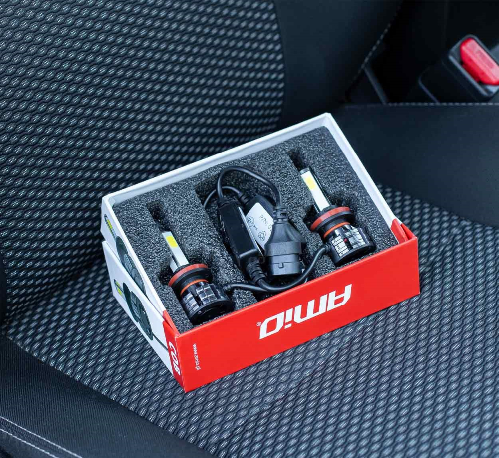 Set 2 buc. bec led H1, 6500K, led COB cu ventilator, 12-24V [7]