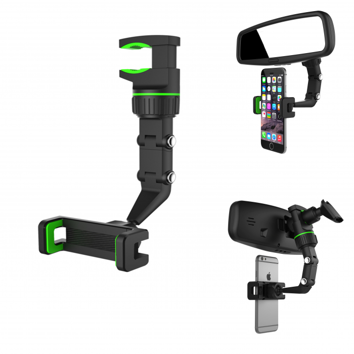 Suport telefon auto, prindere la oglinda rotativ, rotație 360 grade [4]