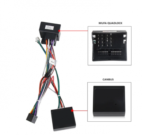 VW - Cablu alimentare navigatie android quadlock vw, skoda, seat, 40 pini + canbus