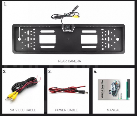 Camera auto marsarier HD unghi 170 grade cu StarLight Night Vision pe suport de numar fisheye [6]