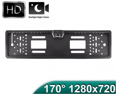 Camere marsarier universale - Camera auto marsarier HD unghi 170 grade cu StarLight Night Vision pe suport de numar fisheye