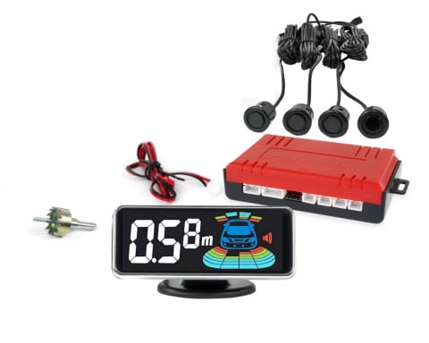 Senzori de parcare - Kit 4 senzori de parcare auto cu afisaj LED fiecare senzor individual, 3D, 18mm