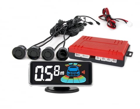 Senzori de parcare - Kit 4 senzori de parcare cu afisaj LED pe senzor individual, cu temporizator, 3D
