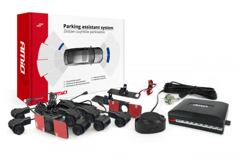 Senzori de parcare - Kit 8 senzori de parcare tip OEM 16.5mm, cu montare pe interior, negru