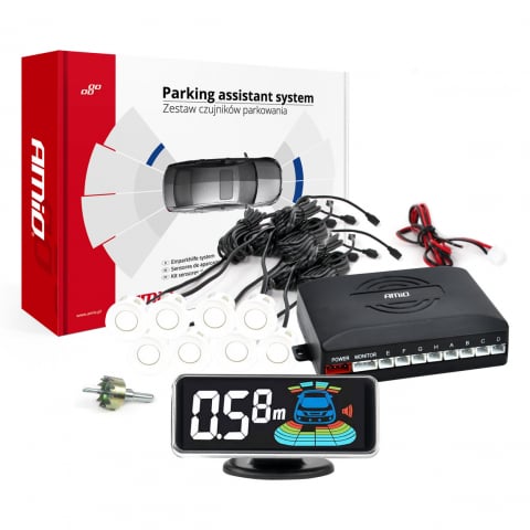 Senzori de parcare - Kit 8 senzori de parcare cu afisaj LED fiecare senzor, 3D