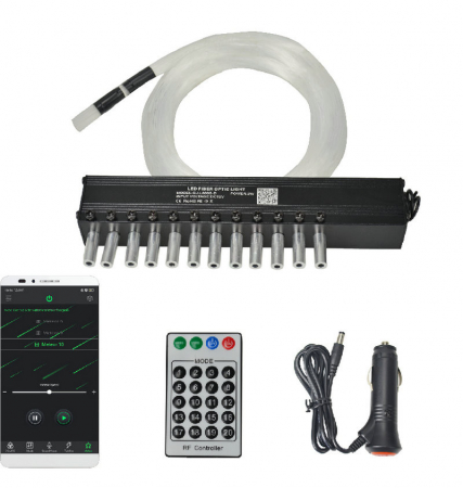 Kit Fibra Optica 3W efect stele cazatoare / meteorit, Alb, 12 canale, 60 fire la 2M [6]