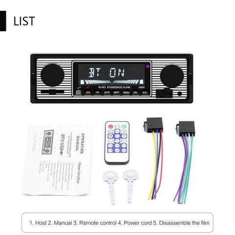 Mp3 player radio auto, bluetooth, aux, card sd, USB [2]