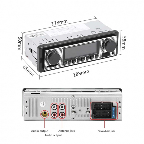 Mp3 player radio auto, bluetooth, aux, card sd, USB [4]