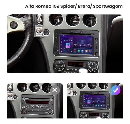 Navigatie Alfa Romeo 159, Brera, Spider, Android 12, 4GB RAM 64GB, octacore, carplay android auto [1]