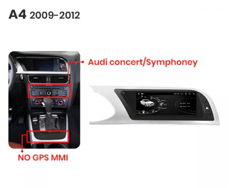 Navigatie Audi A4 B8 2009-2012, Android, Carplay, 4GB RAM 64GB, youtube, waze, google maps [1]