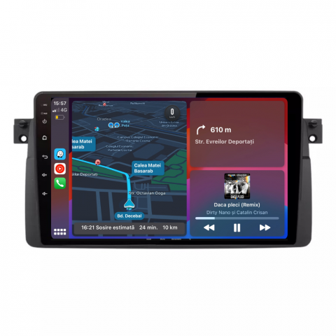 75 (1999-2005) - Navigatie BMW E46 (1998-2006), Android, Ecran 9 inch, 1GB RAM 32GB