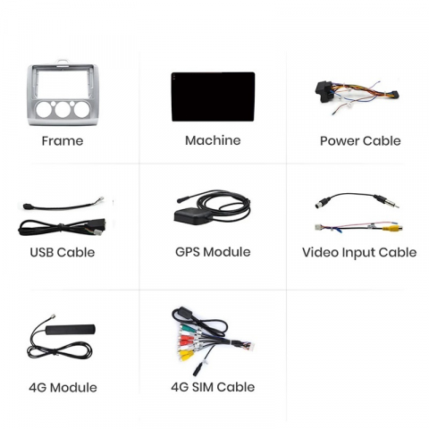 Navigatie Ford Focus 2004-2011, Android 13,Ecran 2K, 4GB RAM 64GB, Octa Core, carplay /android auto,rama negru AC [8]