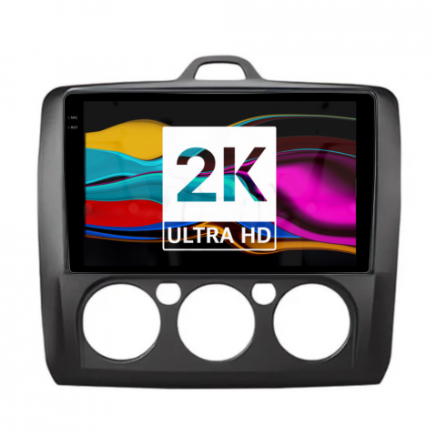 Focus (2004-2012) - Navigatie Ford Focus 2004-2011, Android 13,Ecran 2K, 4GB RAM 64GB, Octa Core, carplay /android auto,rama negru AC