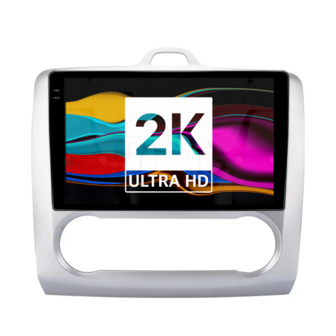 Focus (2004-2012) - Navigatie Ford Focus 2004-2011, Android 13,Ecran 2K, 4GB RAM 64GB, Octa Core, carplay /android auto,rama argintiu clima