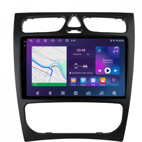 C-class w203 (2000-2007) - Navigație Mercedes C-Class w203 (2000-2005), Android, Ecran 9 inch, 6GB RAM 128GB, 8-core