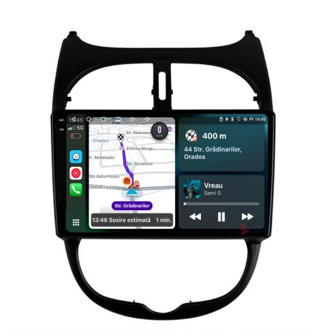 206 (2001-2008) - Navigatie Peugeot 206 (2001-2008), Ecran 9 inch, 4GB RAM 64GB, 8-core