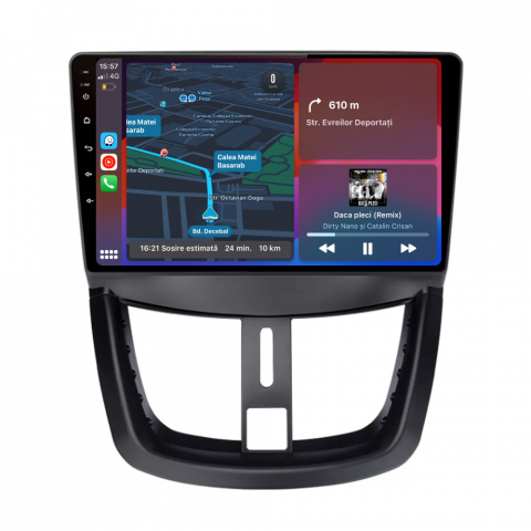 207 (2006-2015) - Navigatie Peugeot 207 (2006-2015), Ecran 9 inch, 1GB RAM 32GB