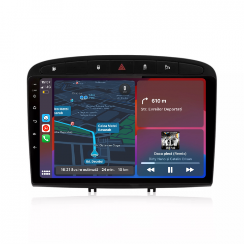 308 (2008-2020) - Navigatie Peugeot 308 (2008-2020), Ecran 9 inch, 1GB RAM 32GB
