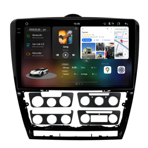 Navigatie auto dedicata - Navigatie Skoda octavia 2 (2008-2013), Android, Ecran 10 inch 2K, 12GB RAM 256GB, 8-core