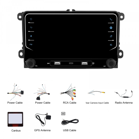 Navigatie Volkswagen, Skoda, Seat, Ecran 7 inch, 4GB RAM 64GB, butoane tactile, 4-core [3]