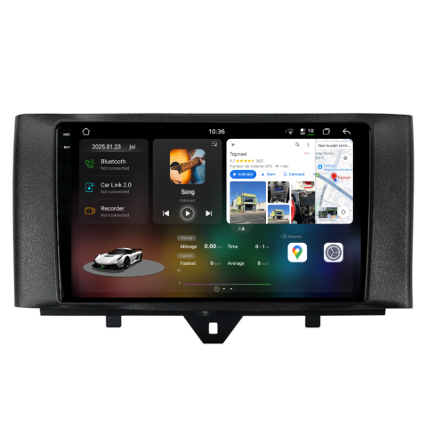 Navigatie auto dedicata - Navigatie Smart For Two / For Four (2010-2015), Ecran 9 inch 2K, 12GB RAM 256GB, 8-core