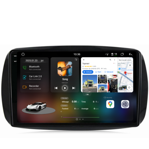 For Two (2016-2019) - Navigatie Smart For Two / For Four (2016-2019), Ecran 9 inch 2K, 12GB RAM 256GB, 8-core