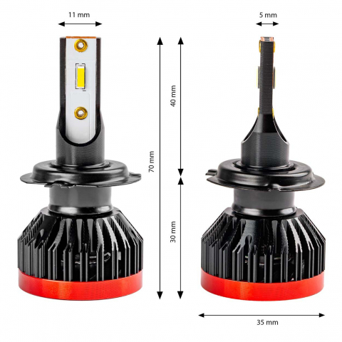Set 2 becuri LED H7 6000k 50W [2]