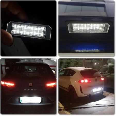 Set 2 Lampi LED lampa numar LED iluminare numar pentru VW Golf 4 5 6 7 Amarok Passat B6  B7 EOS Lupo Polo Scirocco Seat Leon Altea Skoda Superb [1]