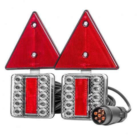 Accesorii exterior - Set stopuri lampa spate trailer / remorca cu prindere magnetica si triunghi