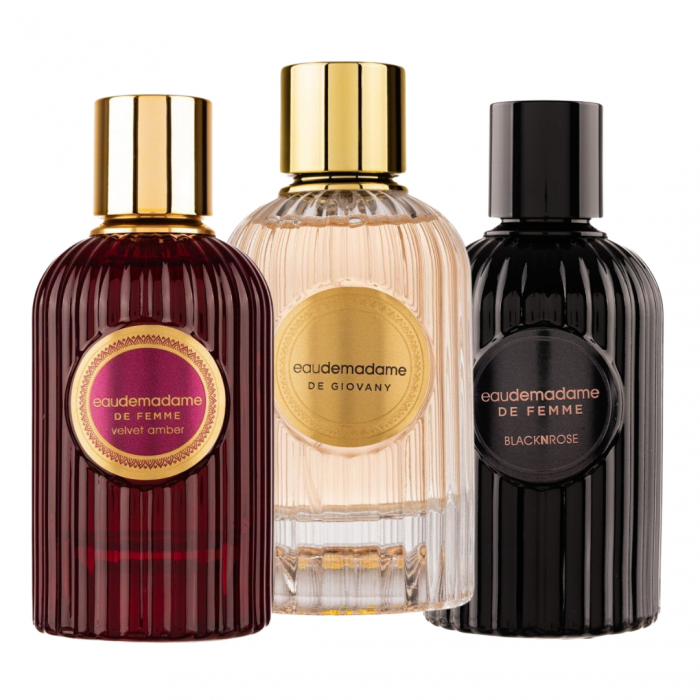 Pachet 3 parfumuri dama EauDeMadame: Velvet Amber 90ml + De Giovany 90ml + Blacknrose 90ml [1]