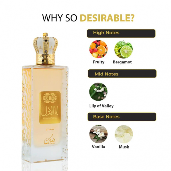 Ana Al Awwal Women 100ml - Apa de Parfum, dama [5]