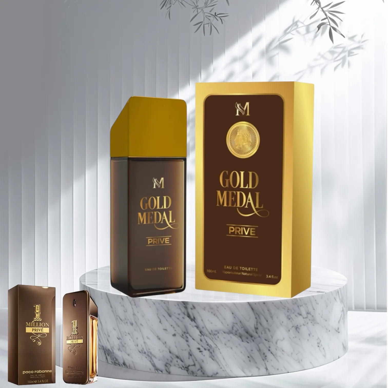 Gold Medal Prive 100ml - Apa de Toaleta, barbati| Inspirat din One Million Prive Paco Rabanne [2]