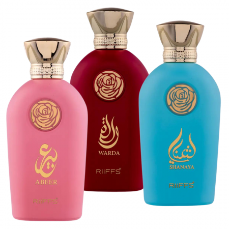 Seturi Parfumuri - Pachet 3 parfumuri dama: Warda 100ml + Abeer 100ml + Shanaya 100ml