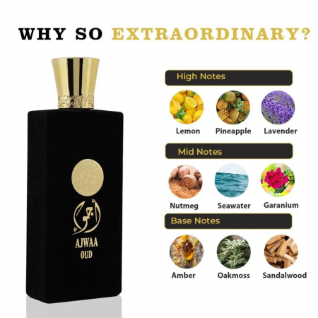 Ajwaa Oud Black 100ml - Apa de Parfum, barbati [3]