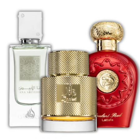 Pachete FEMEI - Pachet 3 parfumuri dama Best-Seller: Ana Abiyedh White 60ml + Qaaed 100ml + Opulent Red 100ml