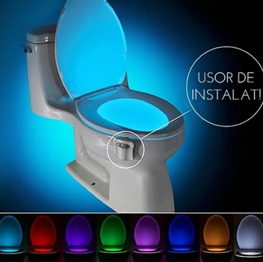 Led pentru vasul de toaleta cu senzor infrarosu de miscare si lumini [2]