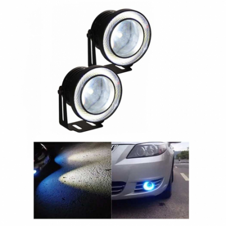 Set 2 proiectoare auto cu LED Angel Eyes, 76 mm, lumina alba [1]