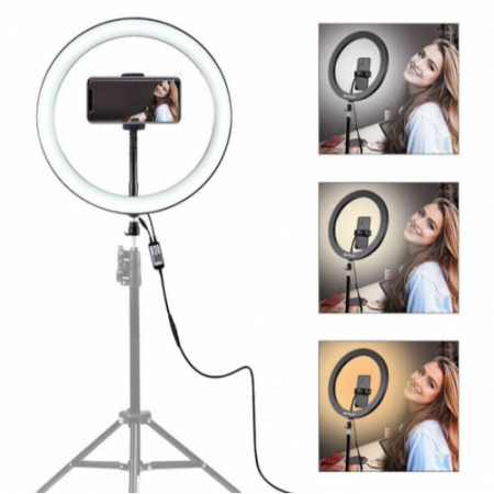 Lampa circulara cu suport selfie, 60W [0]