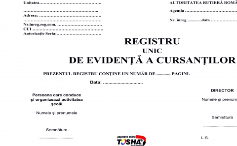 SPECIALE - CAIETUL DE EVIDENTA A CURSANTILOR