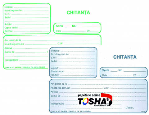 TIPIZATE - CHITANTIER AUTOCOPIATIV A6, 2 EXEMPLARE