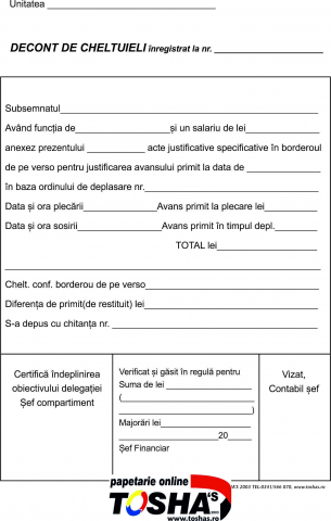 FISCALE - DECONT DE CHELTUIELI
