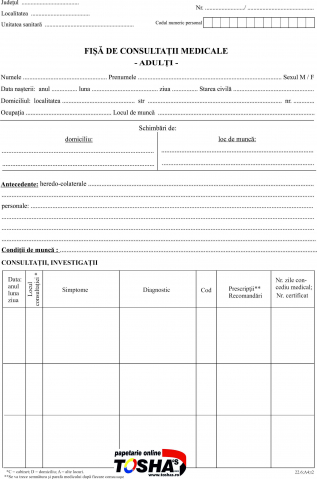 TIPIZATE - FISA CONSULTATII ADULTI
