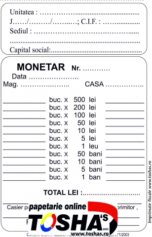 FISCALE - MONETAR AUTOCOPIATIV