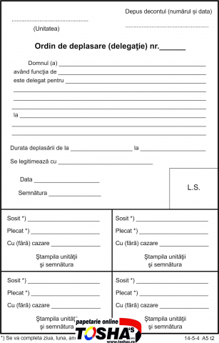 TRANSPORTATORI - ORDIN DE DEPLASARE