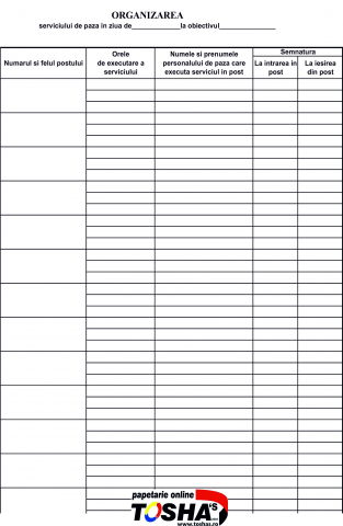 PAZĂ ȘI PROTECȚIE - Registru Buletinul Posturilor